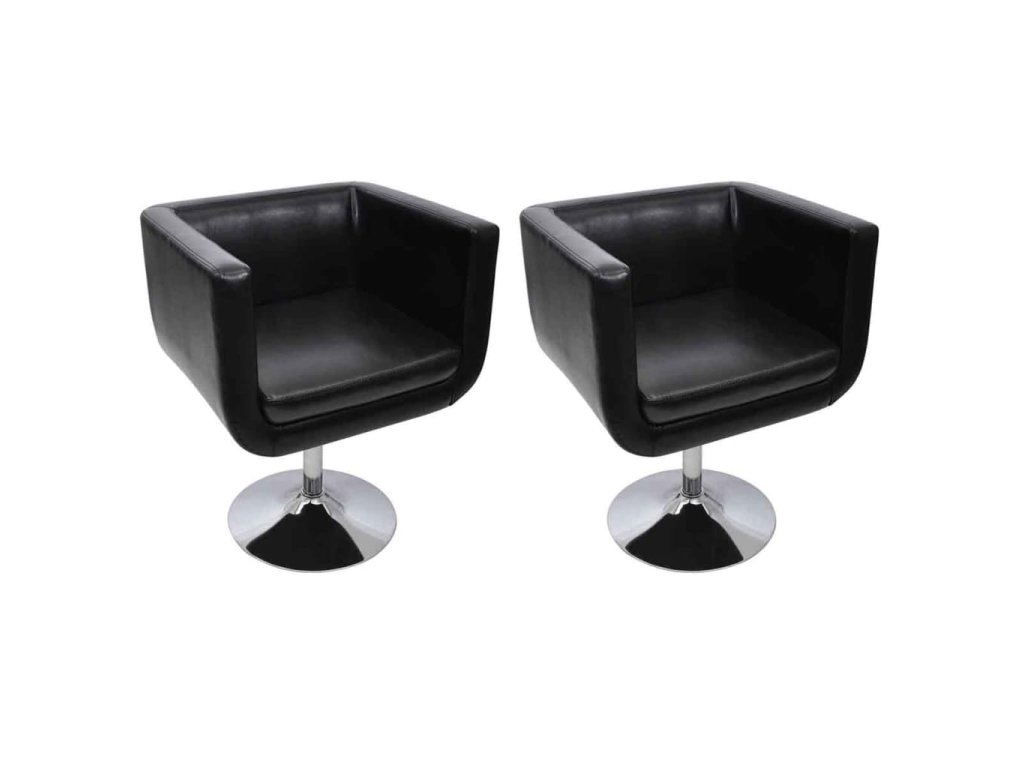 vidaXL Barové židle 2 ks, umělá kůže, černá