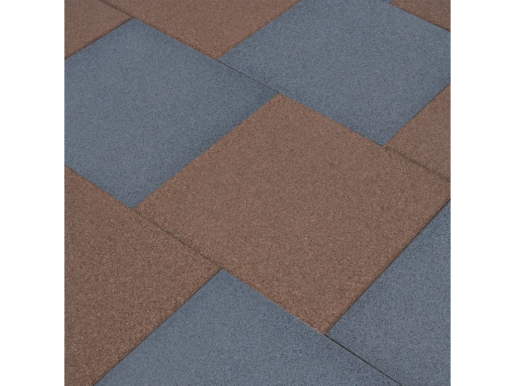 vidaXL Protipádové dlaždice 18 ks pryžové 50 x 50 x 3 cm šedé