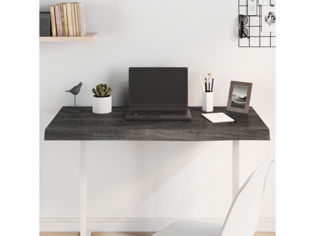 vidaXL Stolní deska tmavě hnědá 100x60x(2-6)cm ošetřený masivní dub