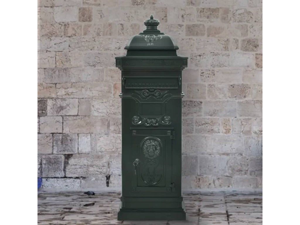 vidaXL Sloupová poštovní schránka ve vintage stylu rezuvzdorná zelená
