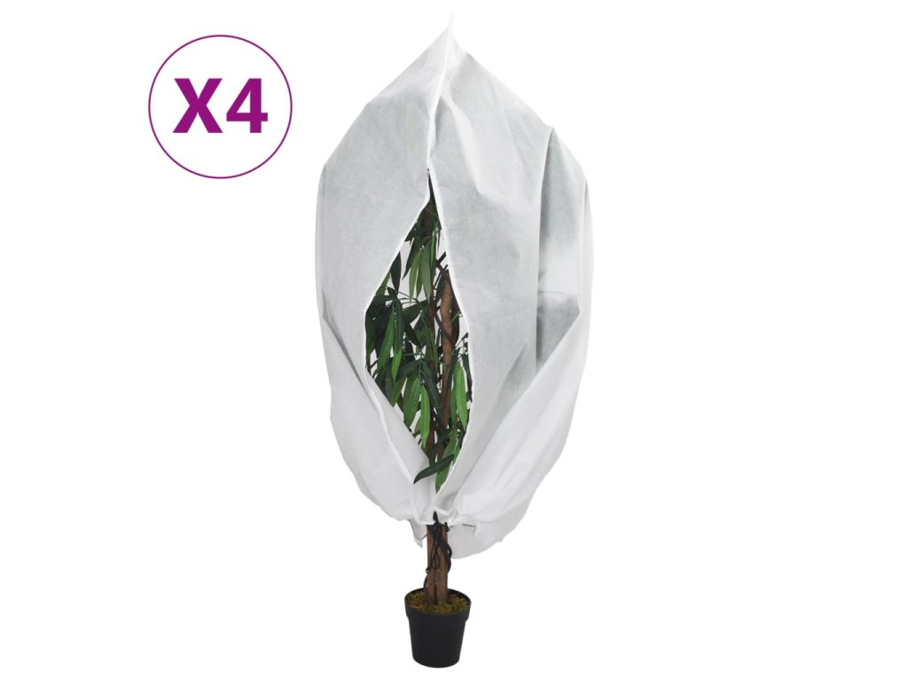 vidaXL Ochranné návleky na rostliny na zip 4 ks 70 g/m² 3,93 x 3 m