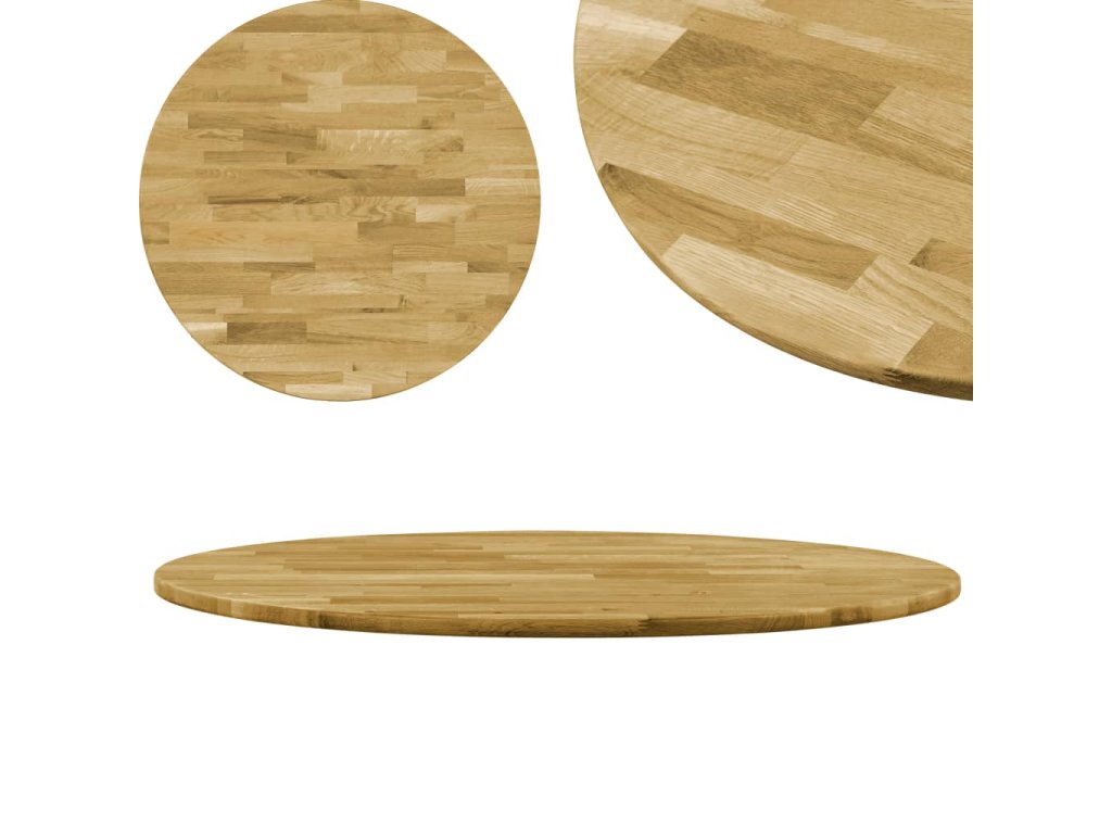 vidaXL Stolní deska z masivního dubového dřeva kulatá 23 mm 700 mm