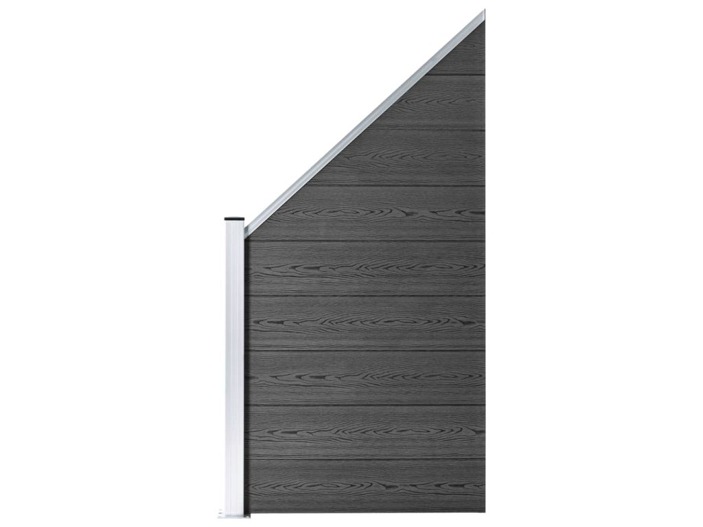 vidaXL Plotový dílec WPC 95 x (105–180) cm černý