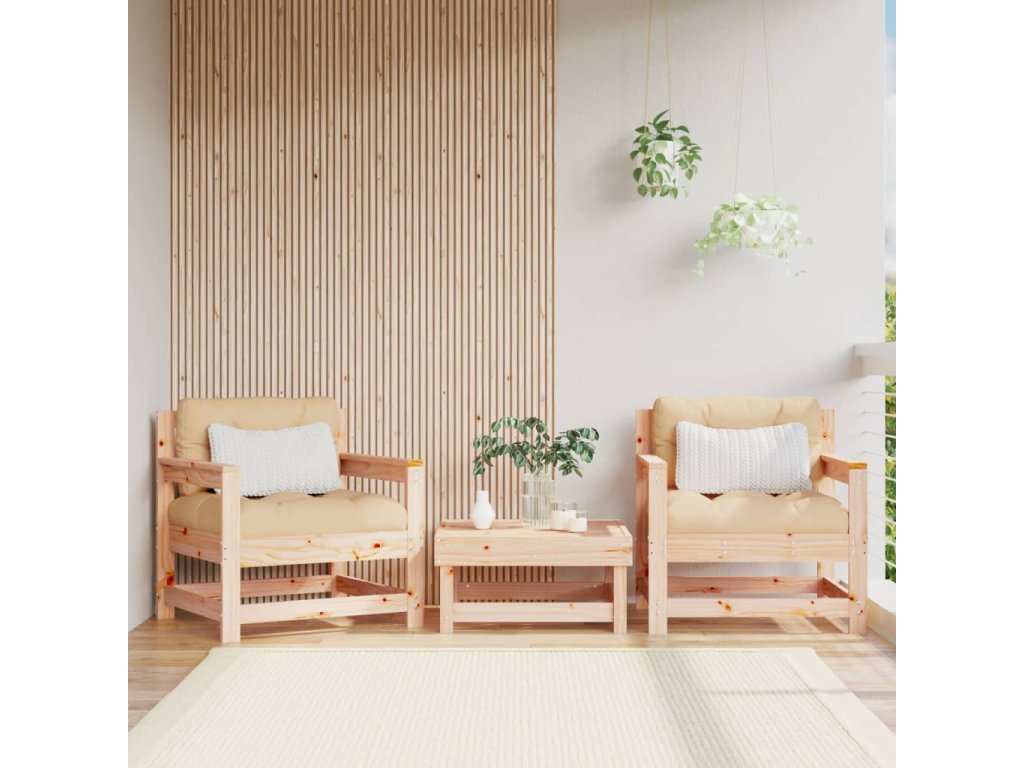 vidaXL Zahradní židle 2 ks masivní borové dřevo