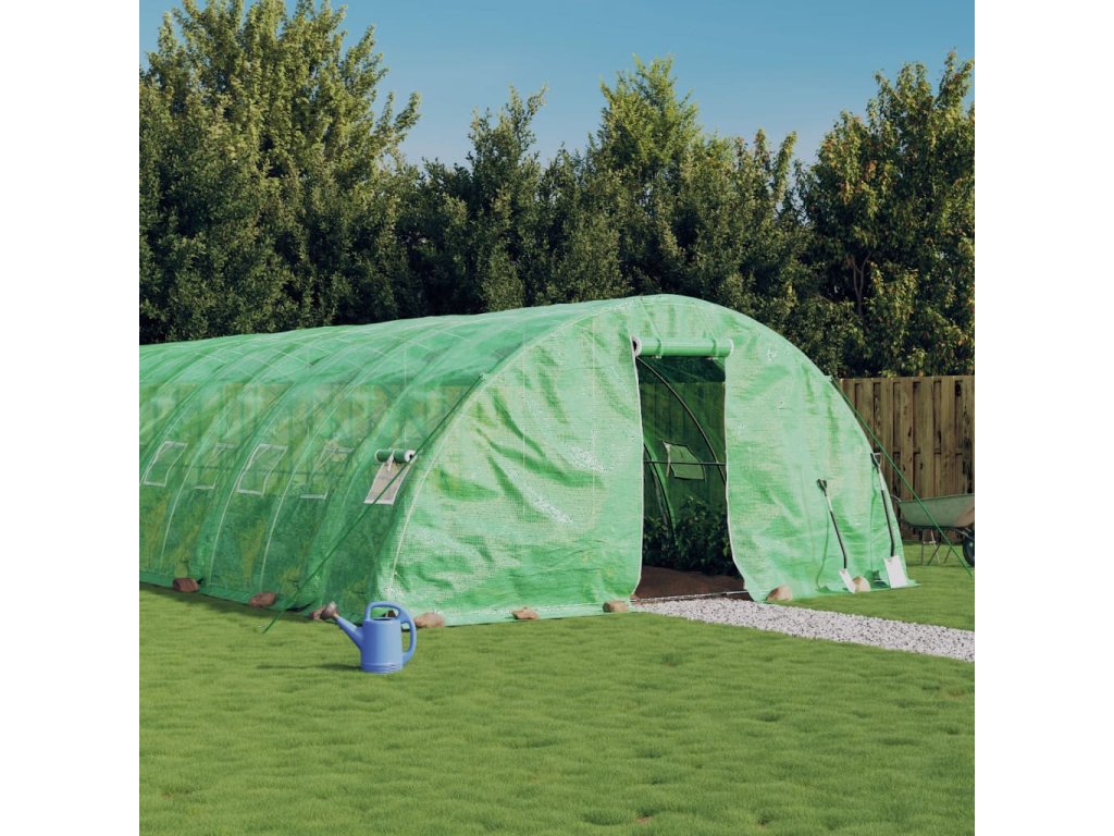 vidaXL Skleník s ocelovým rámem zelený 110 m² 22 x 5 x 2,3 m