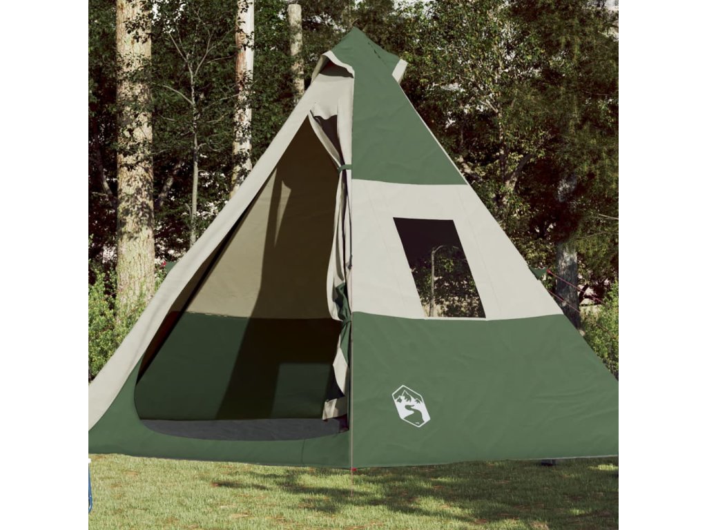 vidaXL Kempingový stan týpí pro 7 osob zelený nepromokavý