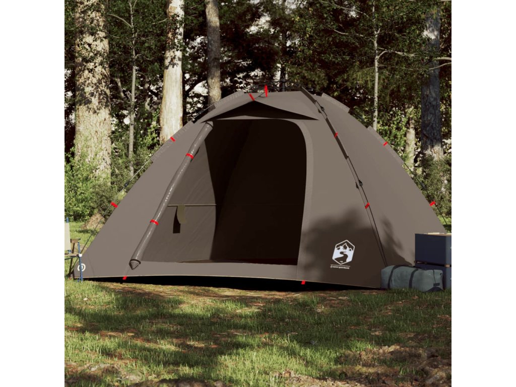 vidaXL Rybářský stan pro 4 osoby hnědý rychloupínací