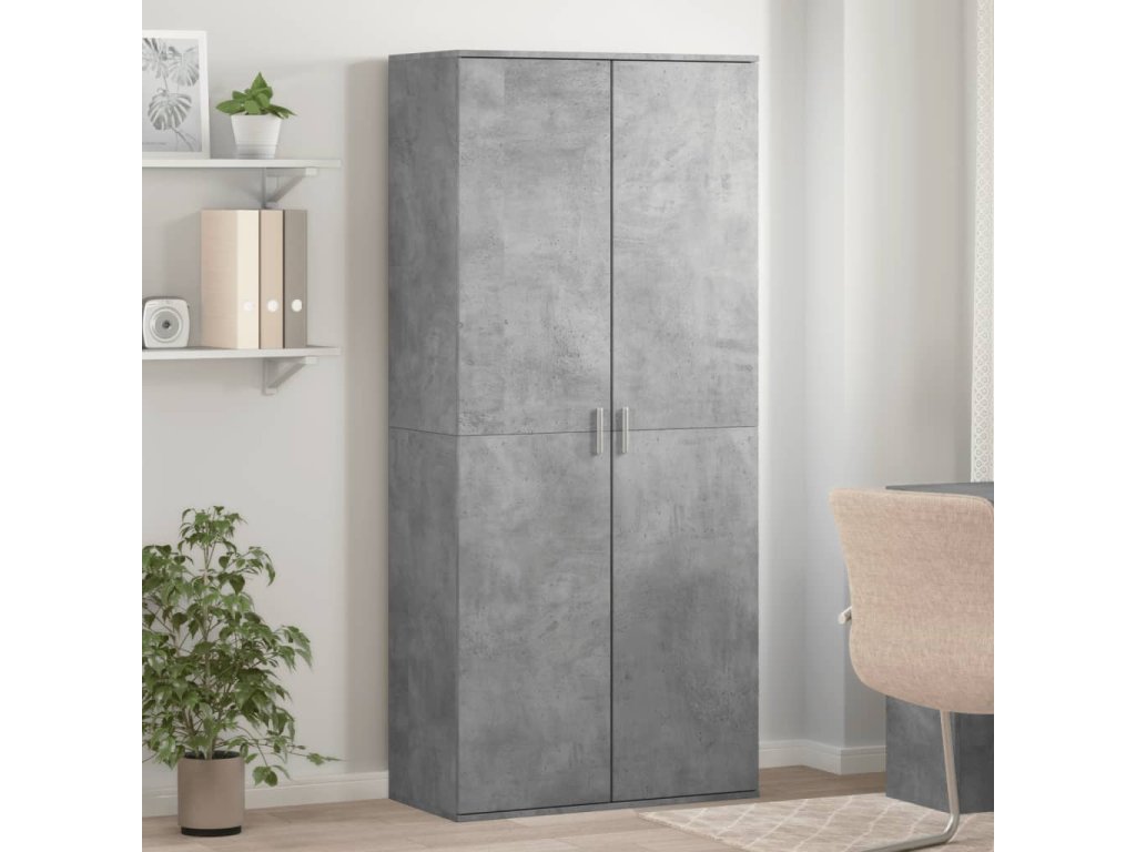 vidaXL Botník betonově šedý 80 x 39 x 178 cm kompozitní dřevo
