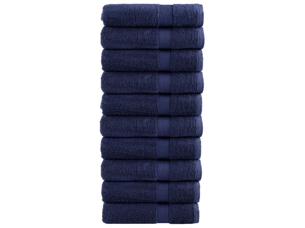 vidaXL Premium ručníky SOLUND 10 ks tmavě modré 70x140cm 600 g/m²
