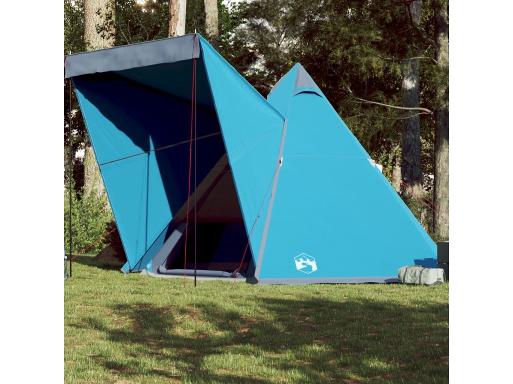vidaXL Rodinný stan týpí pro 6 osob modrý nepromokavý