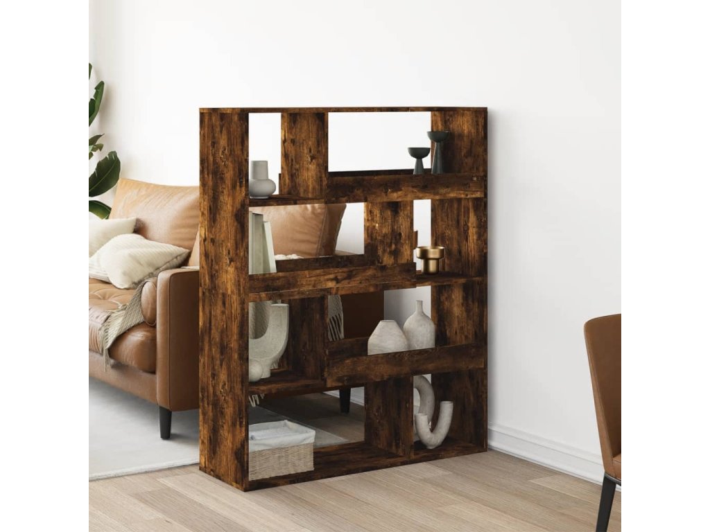 vidaXL Knihovna kouřový dub 100 x 33 x 125,5 cm kompozitní dřevo