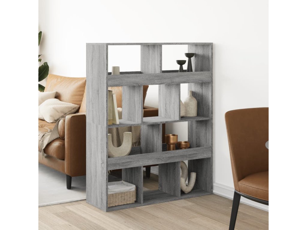 vidaXL Dělicí stěna šedá sonoma 100 x 33 x 125,5 cm kompozitní dřevo