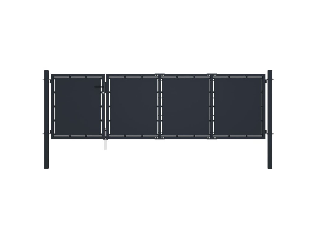 vidaXL Zahradní brána ocel 350 x 75 cm antracitová
