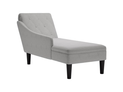 vidaXL Lenoška s polštářem a područkou na pravé straně šedá textil