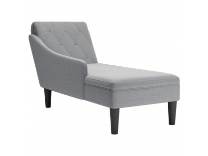 vidaXL Lenoška s polštářem a područkou na pravé straně šedá textil