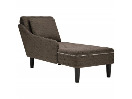 vidaXL Lenoška s polštářem a područkou na pravé straně šedá koženka