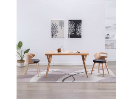 vidaXL Jídelní židle 2 ks černé ohýbané dřevo a umělá kůže