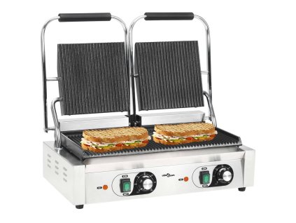 vidaXL Dvojitý panini gril rýhovaný 3600 W 57 x 30,5 x 20 cm