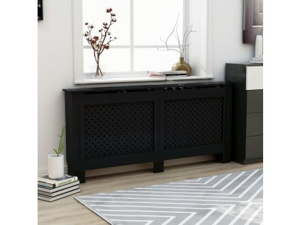 vidaXL Kryt na radiátor černý 172 x 19 x 81,5 cm MDF