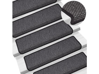 vidaXL Samolepící nášlapy na schody vzhled sisal 15 ks 65x21x4 cm