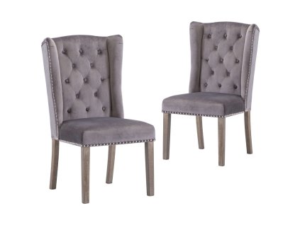 vidaXL Jídelní židle 2 ks šedé samet