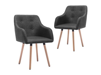 vidaXL Jídelní židle 2 ks tmavě šedé textil