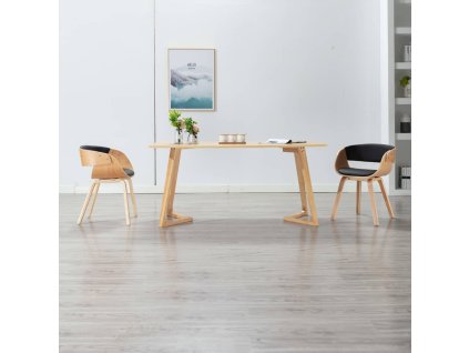 vidaXL Jídelní židle černá ohýbané dřevo a umělá kůže