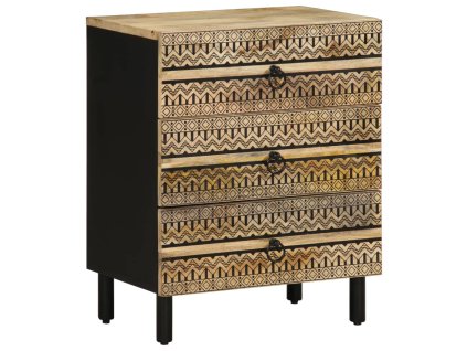 vidaXL Noční stolek černý 50 x 33 x 46 cm masivní hrubý mangovník