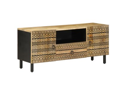 vidaXL TV skříňka černá 105 x 33,5 x 46 cm masivní hrubý mangovník