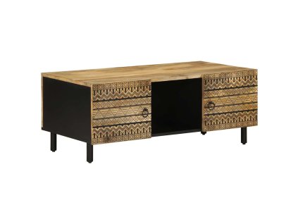 vidaXL Konferenční stolek černý 100x54x40 cm masivní hrubý mangovník