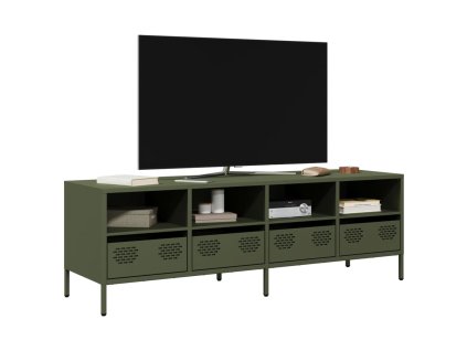 vidaXL TV skříňka olivově zelená 135 x 39 x 43,5 cm ocel