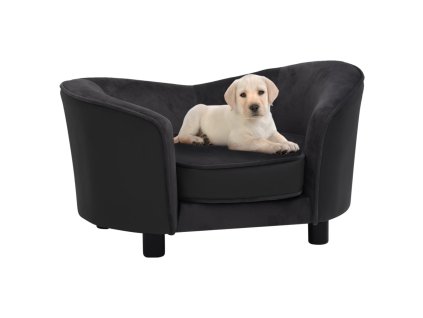 vidaXL Pohovka pro psy černá 69 x 49 x 40 cm plyš a umělá kůže