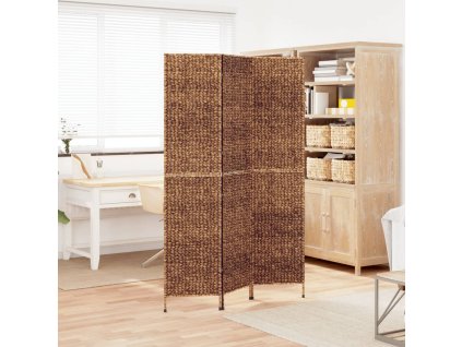 vidaXL Paraván 3panelový hnědý 122 x 180 cm vodní hyacint