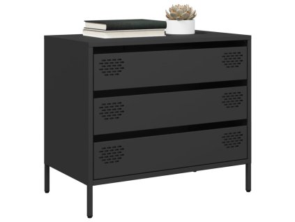 vidaXL Příborník černý 68 x 39 x 58,5 cm ocel válcovaná za studena