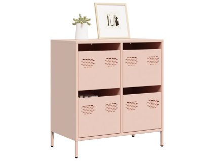 vidaXL Příborník růžový 68 x 39 x 73,5 cm ocel válcovaná za studena