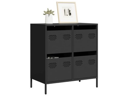 vidaXL Příborník černý 68 x 39 x 73,5 cm ocel válcovaná za studena