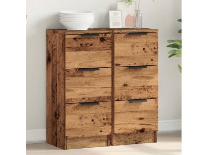 vidaXL Příborníky 2 ks old wood 30 x 30 x 70 cm kompozitní dřevo