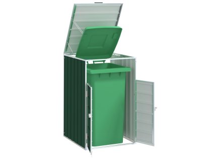 vidaXL Box na 1 popelnici zelený 72 x 81 x 115 cm ocel