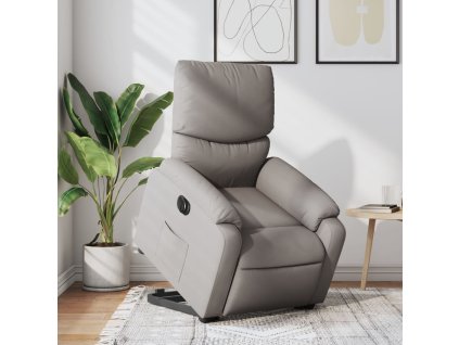 vidaXL Elektrické zvedací polohovací křeslo taupe textil