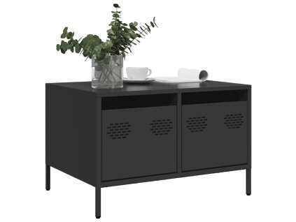 vidaXL TV skříňka černá 68 x 50 x 43,5 cm ocel válcovaná za studena