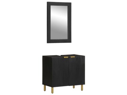 vidaXL 2dílný set koupelnového nábytku černý kompozitní dřevo
