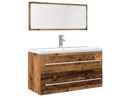 vidaXL 2dílná koupelnová sestava old wood kompozitní dřevo