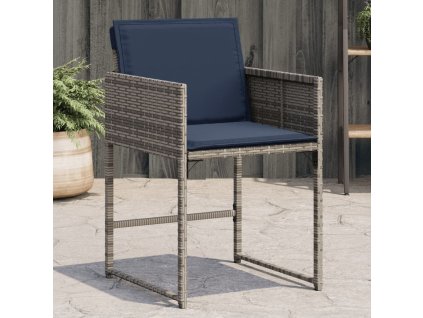 vidaXL Zahradní židle s poduškami 4 ks polyratan šedé