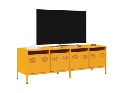 vidaXL TV skříňka hořčicově žlutá 135 x 39 x 43,5 cm ocel