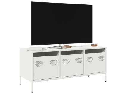vidaXL TV skříňka bílá 101,5 x 39 x 43,5 cm ocel válcovaná za studena