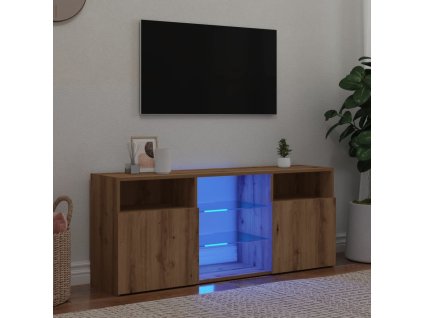 vidaXL TV stolek s LED dub artisan 120 x 30 x 50 cm kompozitní dřevo
