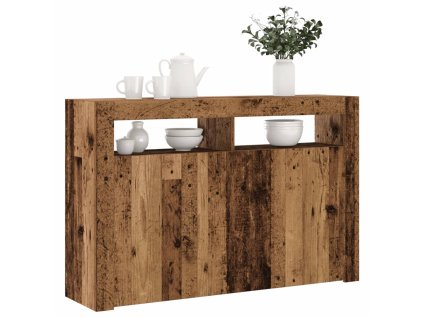 vidaXL Příborník s LED old wood 115,5 x 30 x 75 cm kompozitní dřevo