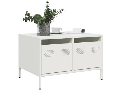 vidaXL TV skříňka bílá 68 x 50 x 43,5 cm ocel válcovaná za studena