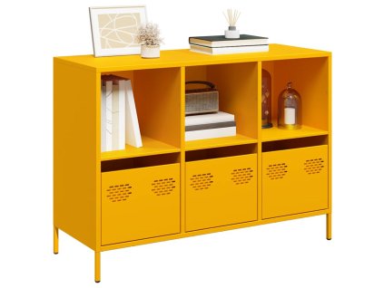 vidaXL Příborník žlutý 101,5 x 39 x 73,5 cm ocel válcovaná za studena