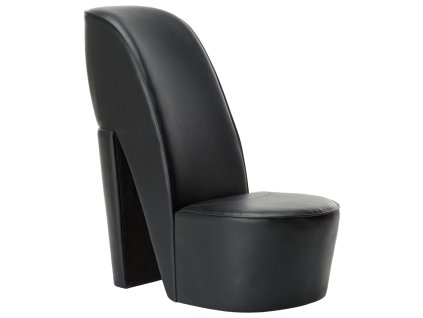 vidaXL Křeslo s vysokým podpatkem černé umělá kůže